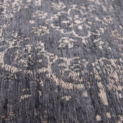 8' x 11' Gray and Black Medallion Non Skid Area Rug