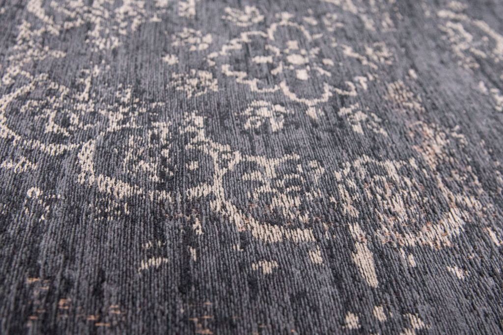 8' x 11' Gray and Black Medallion Non Skid Area Rug
