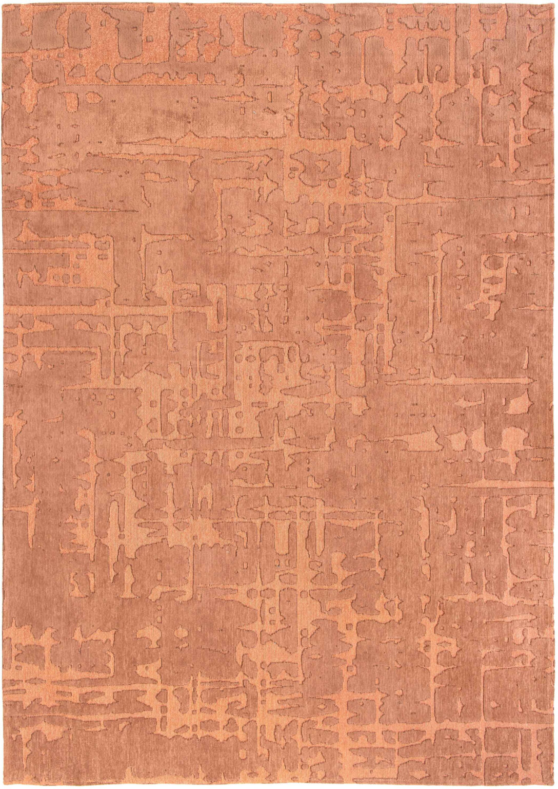 3' X 5' Orange Abstract Non Skid Area Rug