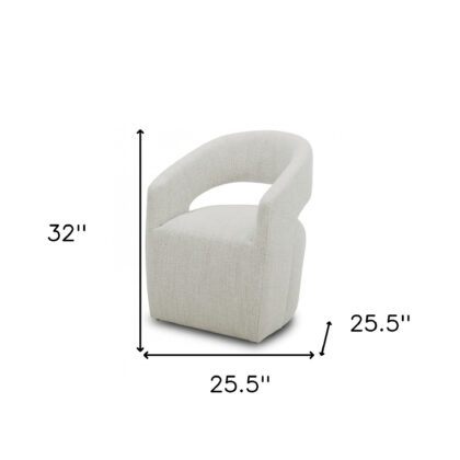 26" Cream Fabric Arm Chair