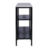 56" White and Black Faux Marble Frame Console Table Two Shelves
