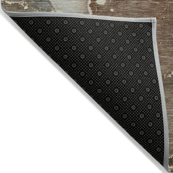 5' X 8' Brown Abstract Washable Non Skid Indoor Outdoor Area Rug