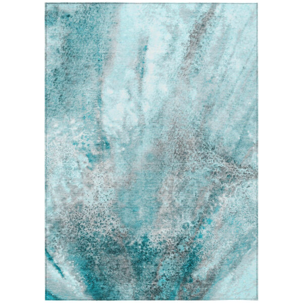 8' X 10' Gray and Ivory Abstract Washable Non Skid Indoor Outdoor Area Rug