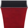 7" Red Recycled Plastic Indoor Outdoor Square Pot Planter