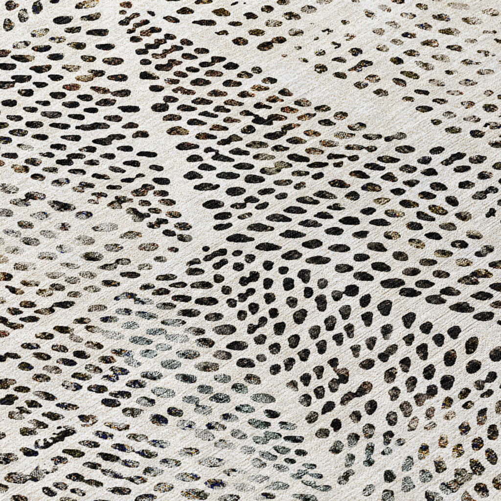 9' X 12' Ivory Charcoal And Beige Geometric Washable Indoor Outdoor Area Rug