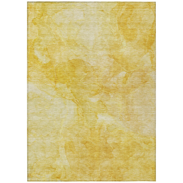 10' X 14' Gold And Yellow Nautical Washable Indoor Outdoor Area Rug