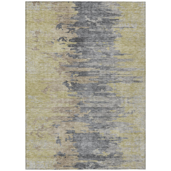 8' X 10' Pewter Silver And Gray Abstract Washable Indoor Outdoor Area Rug