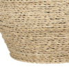 25" Beige Rattan Round Table Lamp With Beige Drum Shade