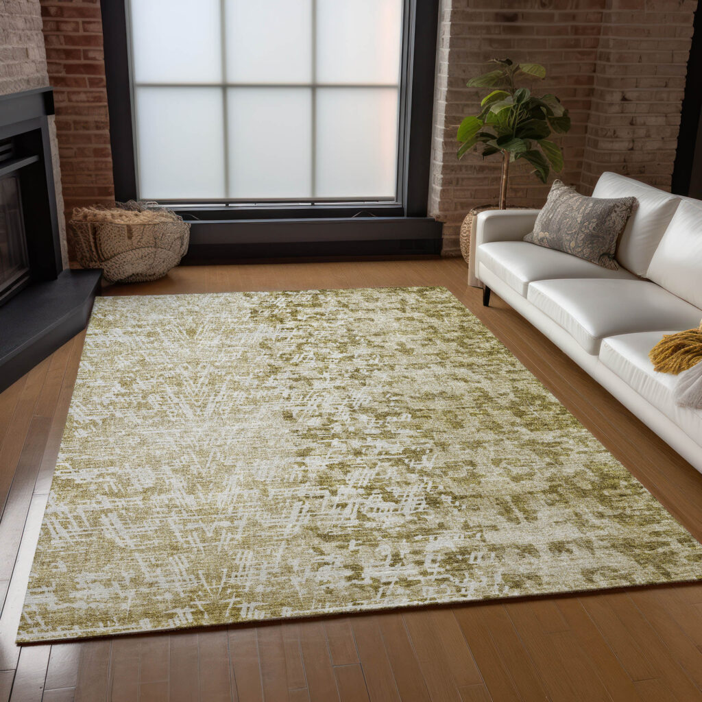 9' X 12' Taupe Beige And Ivory Abstract Washable Indoor Outdoor Area Rug