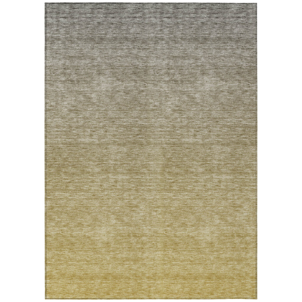 8' X 10' Gold Beige And Taupe Ombre Washable Indoor Outdoor Area Rug