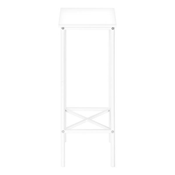 24" White Wood And Metal End Table With Shelf