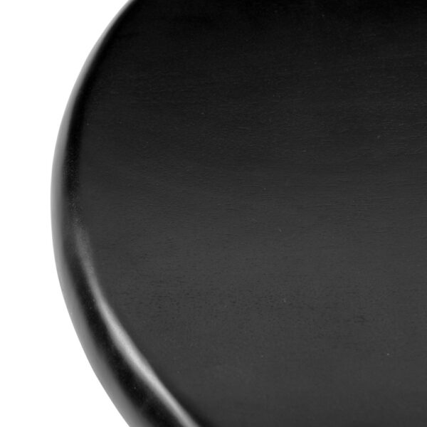 20" Black Solid Wood Round Pedestal End Table