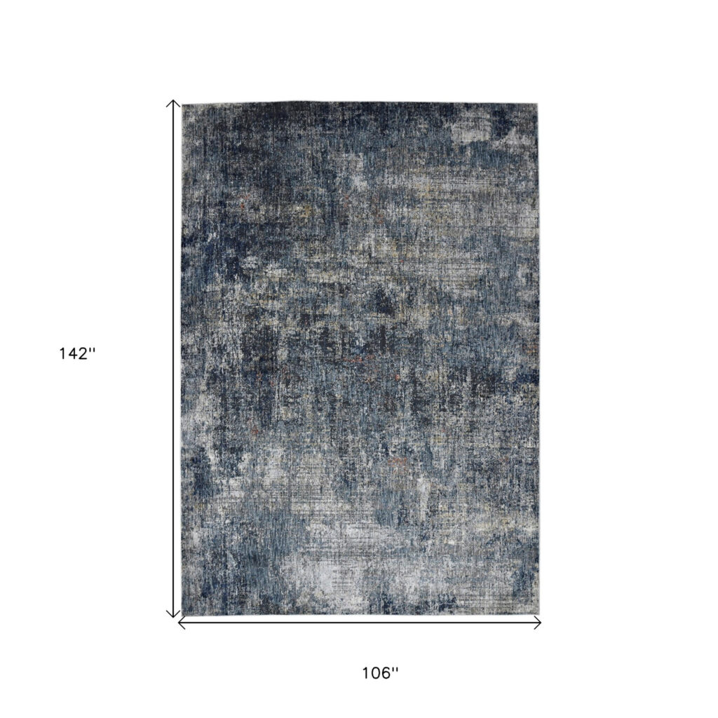 9' x 12' Gray and Orange Abstract Power Loom Area Rug