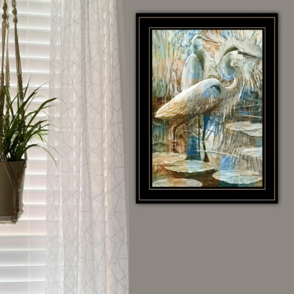 Marsh Herons I 2 Black Framed Print Wall Art