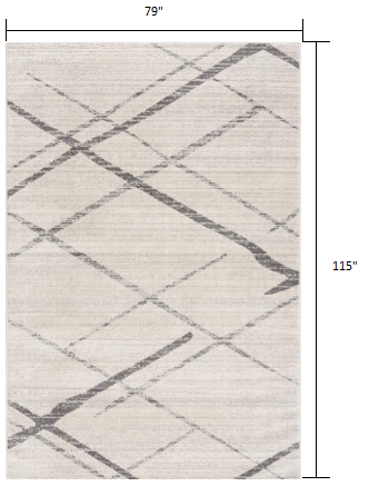 6' X 9' Gray Geometric Dhurrie Area Rug