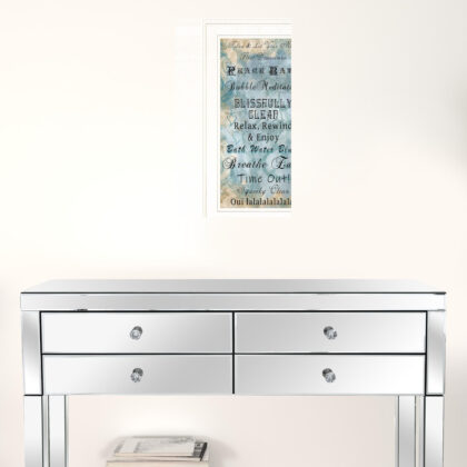 Paris Bath 1 White Framed Print Wall Art
