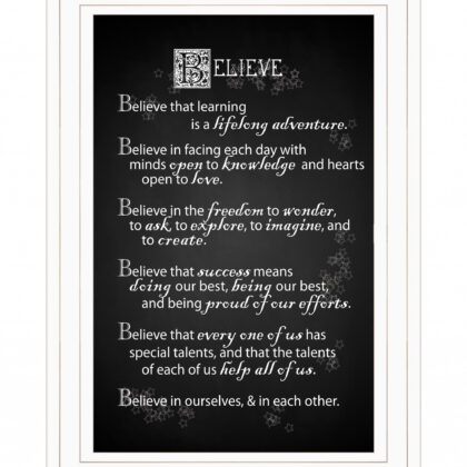 Believe 1 White Framed Print Wall Art