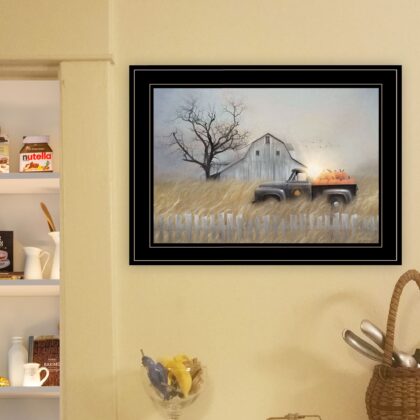 Fall Pumpkin Harvest 3 Black Framed Print Wall Art