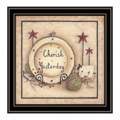 Cherish Yesterday 2 Black Framed Print Wall Art