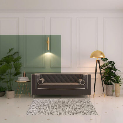 4' x 6' Gray Geometric Distressed Area Rug