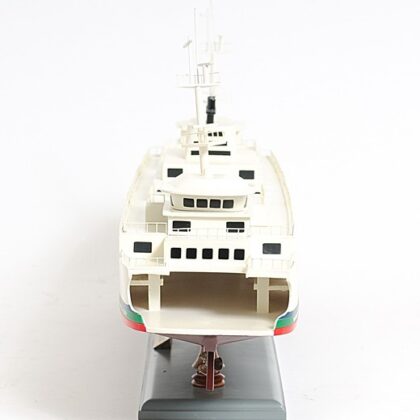 11" Brown and White Washington Ferry Boat Hand Painted Decorative Boat