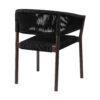 Set of Two 26" Black Solid Wood Outdoor Dining Chair