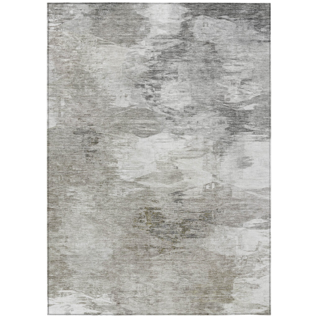 3' X 5' Beige Tan And Gray Abstract Washable Indoor Outdoor Area Rug