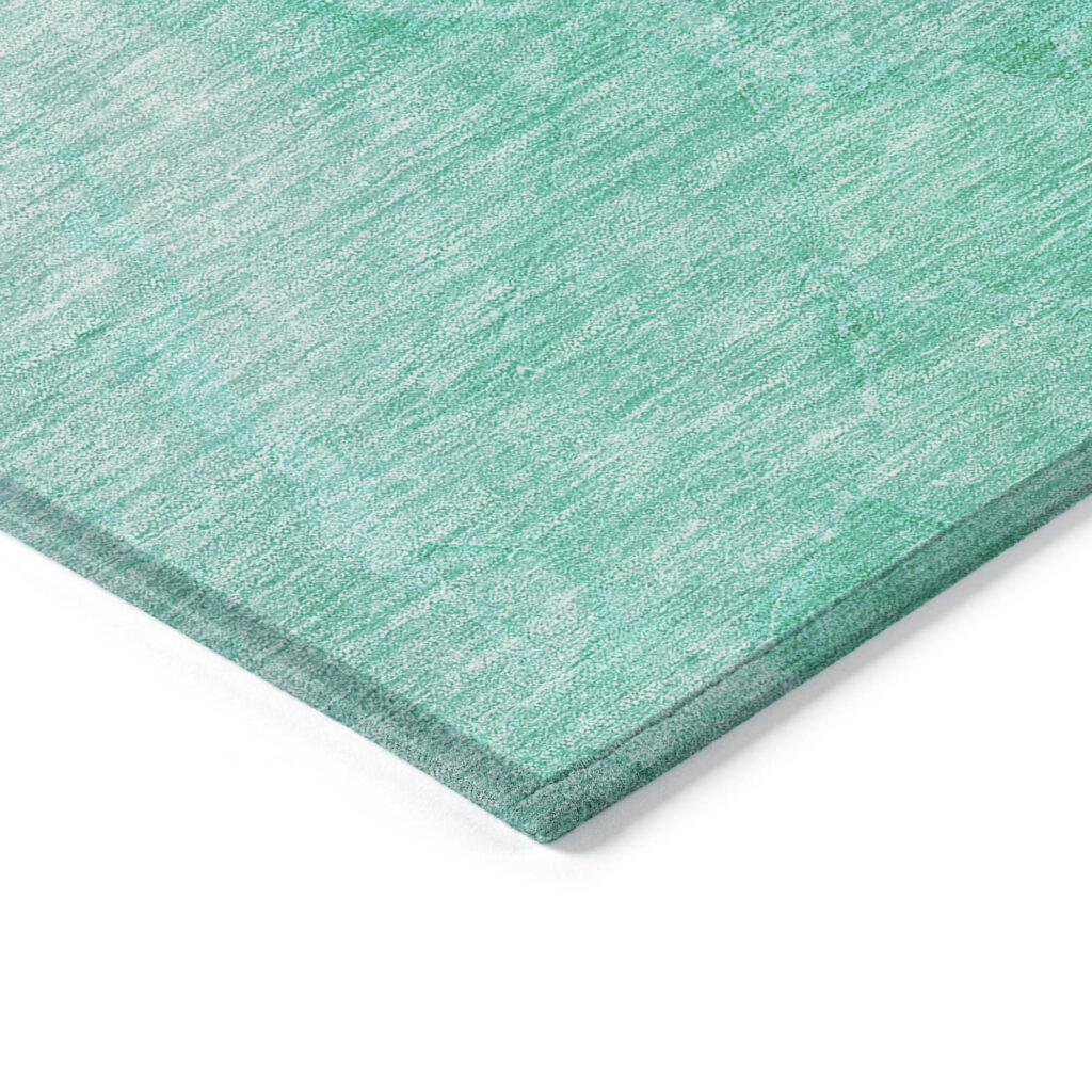 9' X 12' Teal Blue And Aqua Nautical Washable Indoor Outdoor Area Rug