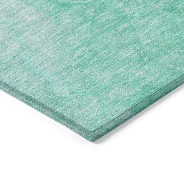 9' X 12' Teal Blue And Aqua Nautical Washable Indoor Outdoor Area Rug