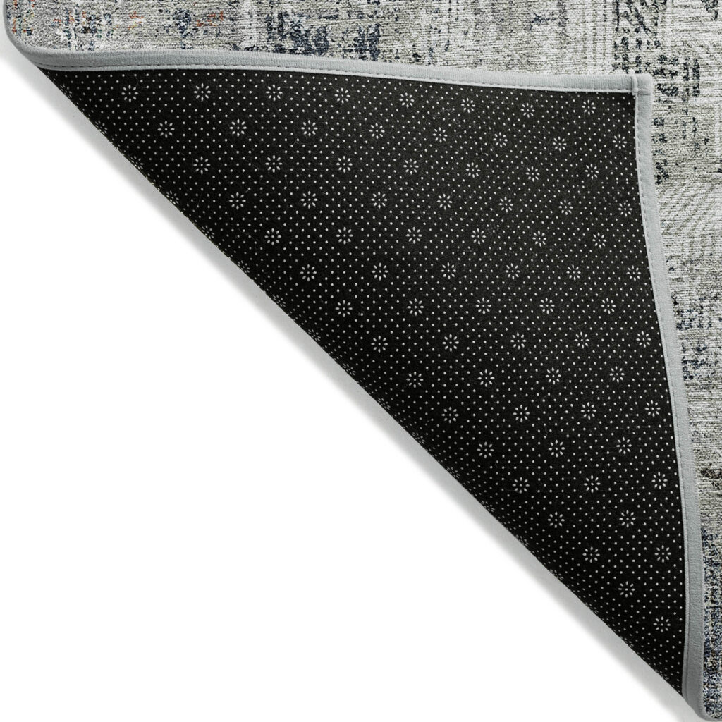 10' X 14' Taupe Gray And Copper Abstract Washable Indoor Outdoor Area Rug
