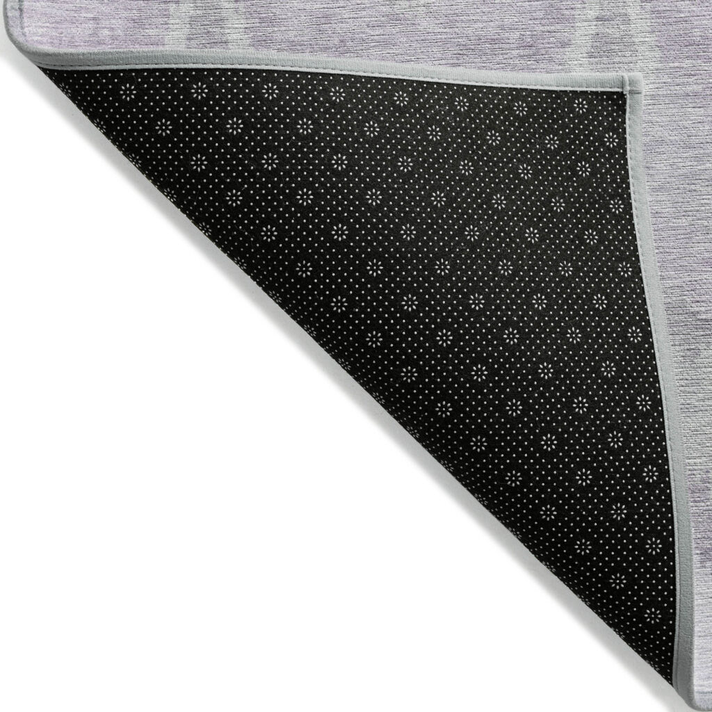 9' X 12' Lavender Purple And Gray Ikat Washable Indoor Outdoor Area Rug
