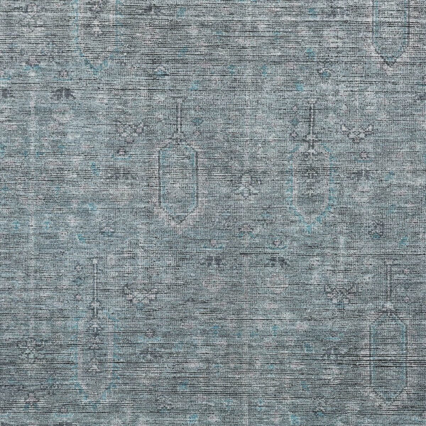 9' X 12' Teal Blue And Gray Southwestern Washable Indoor Outdoor Area Rug