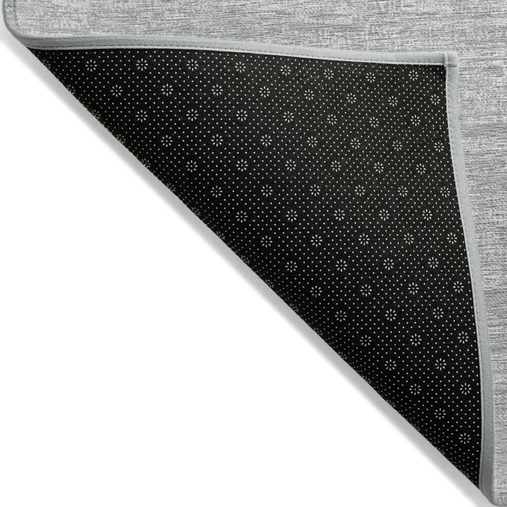 8' X 10' Silver And Gray Abstract Washable Indoor Outdoor Area Rug