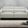 74" Gray And Black Leather Reclining Sofa