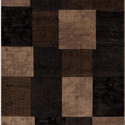 8' X 10' Brown Checkered Dhurrie Area Rug
