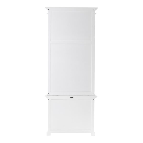 White Solid Wood Adjustable Four Tier Bookcase