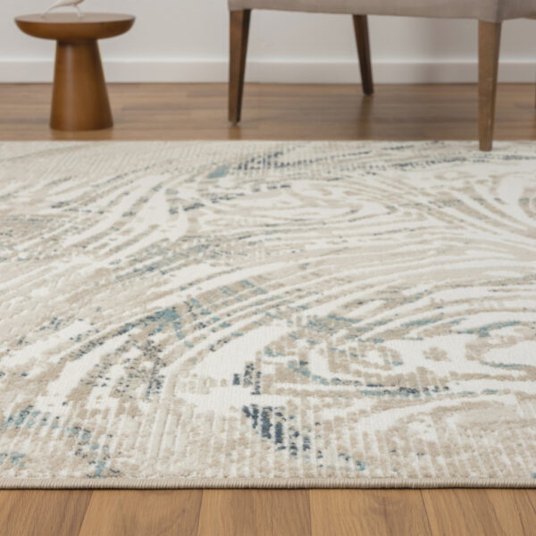 8' Gray Abstract Runner Rug