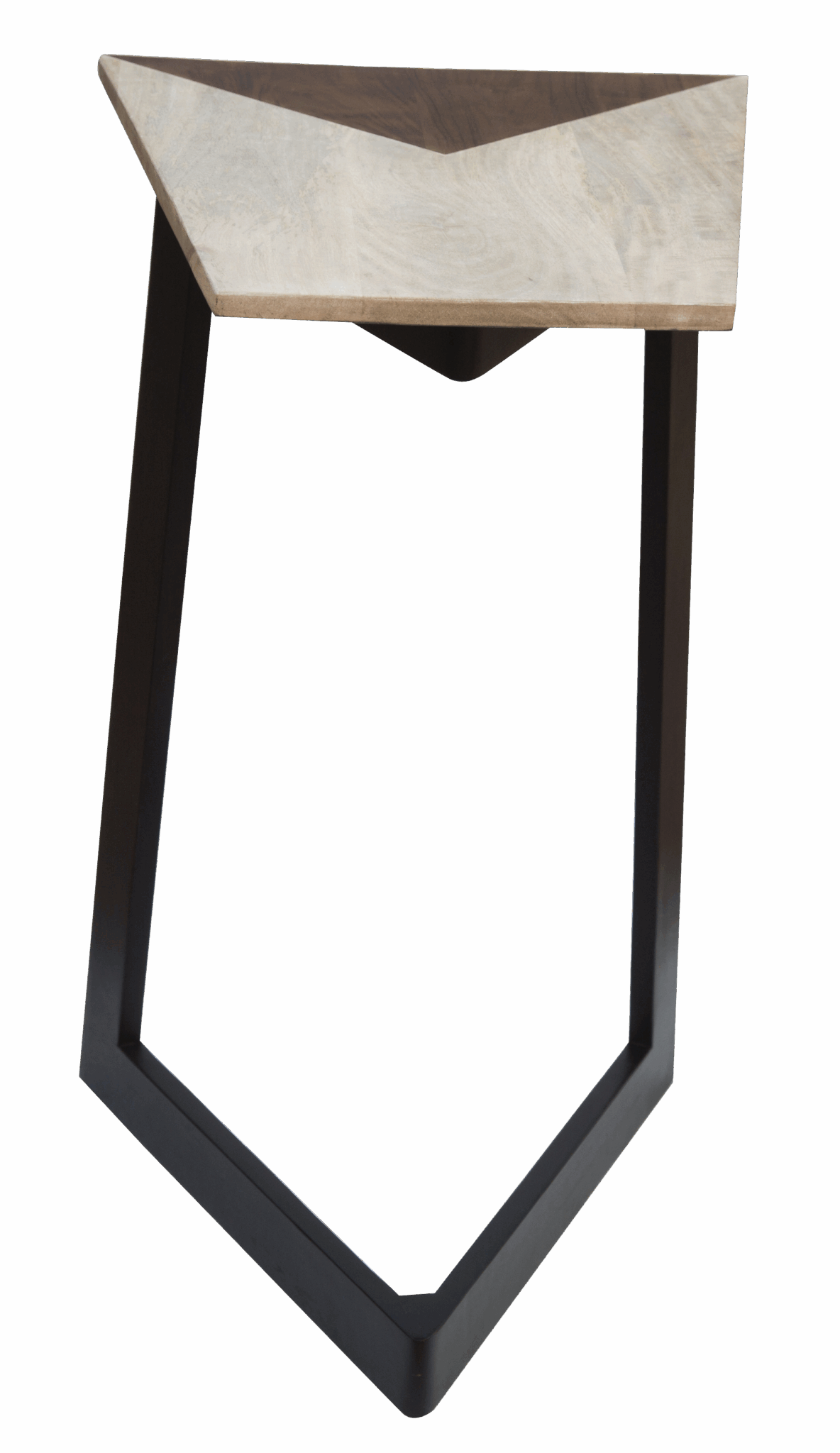 28" Black And Brown Solid Wood End Table