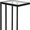 25" Black And Clear Glass And Steel End Table