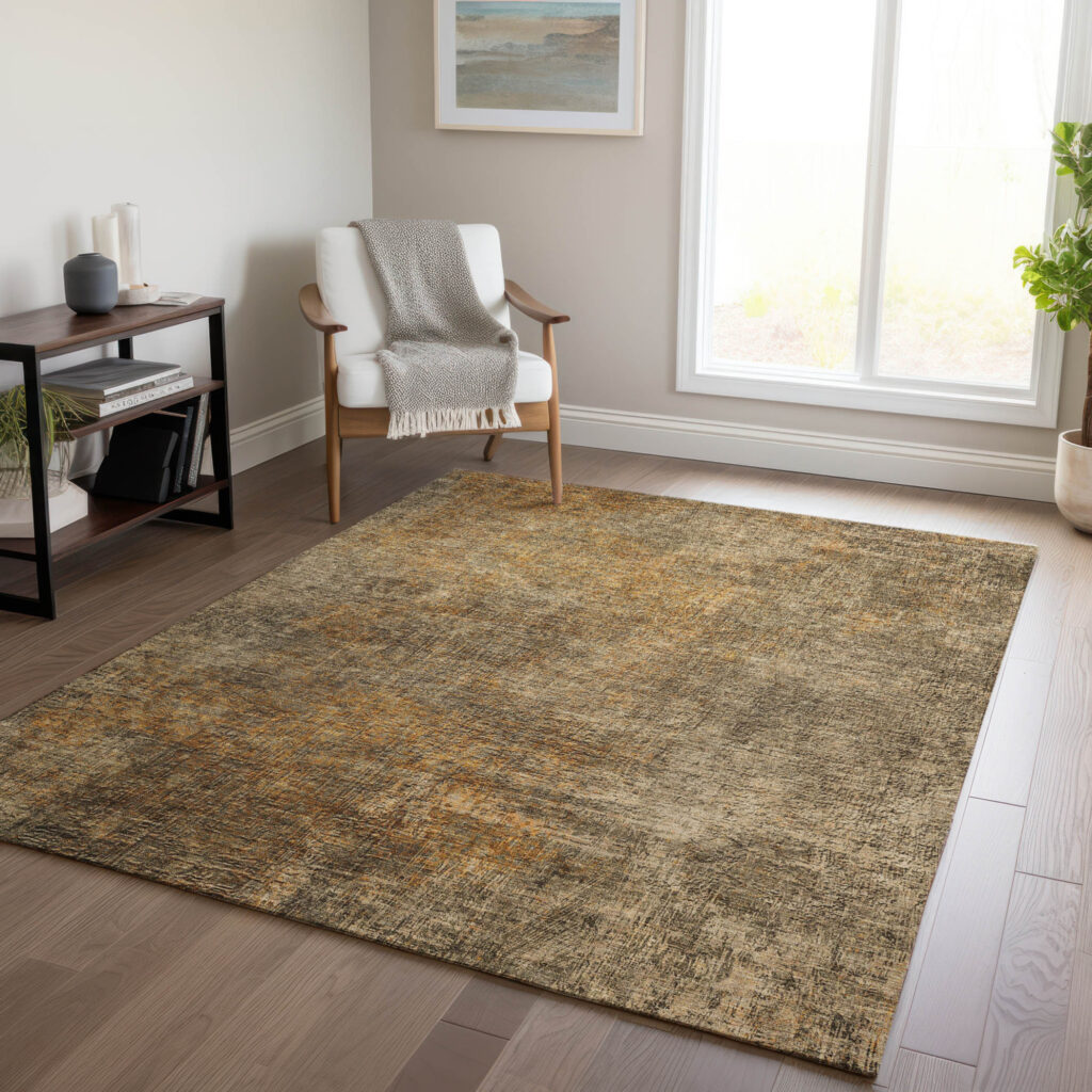 10' X 14' Brown Beige And Taupe Abstract Washable Indoor Outdoor Area Rug