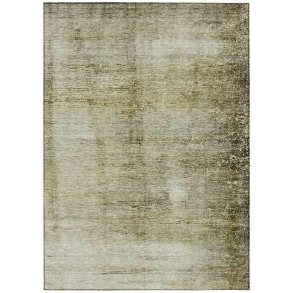 10' X 14' Taupe Beige And Chocolate Abstract Washable Indoor Outdoor Area Rug