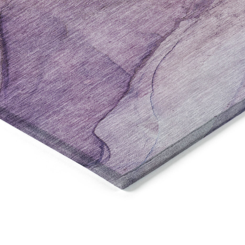 8' X 10' Purple Lilac And Lavender Abstract Washable Indoor Outdoor Area Rug
