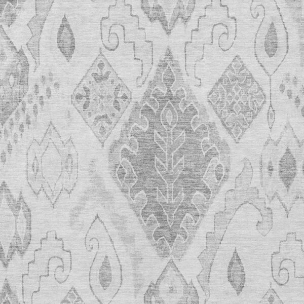8' X 10' Silver Gray And Charcoal Moroccan Washable Indoor Outdoor Area Rug