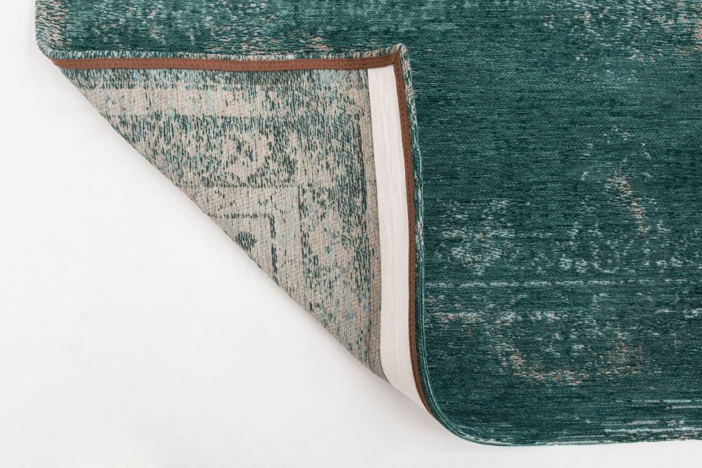 7' x 9' Gray and Green Medallion Non Skid Area Rug