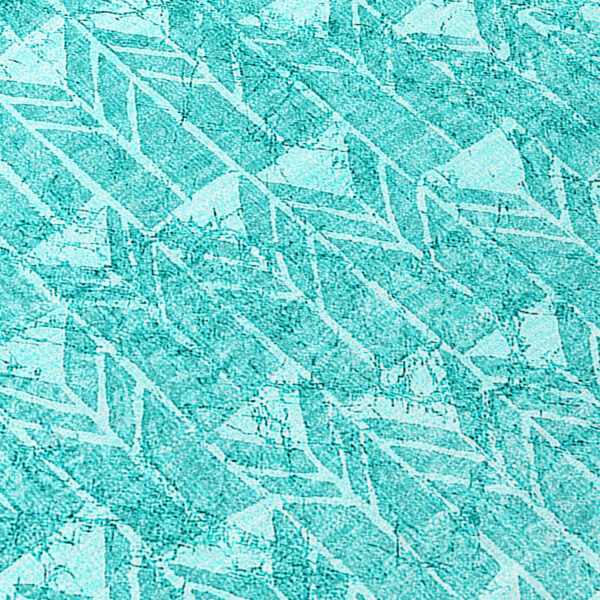 8' Round Turquoise Round Geometric Washable Non Skid Indoor Outdoor Area Rug