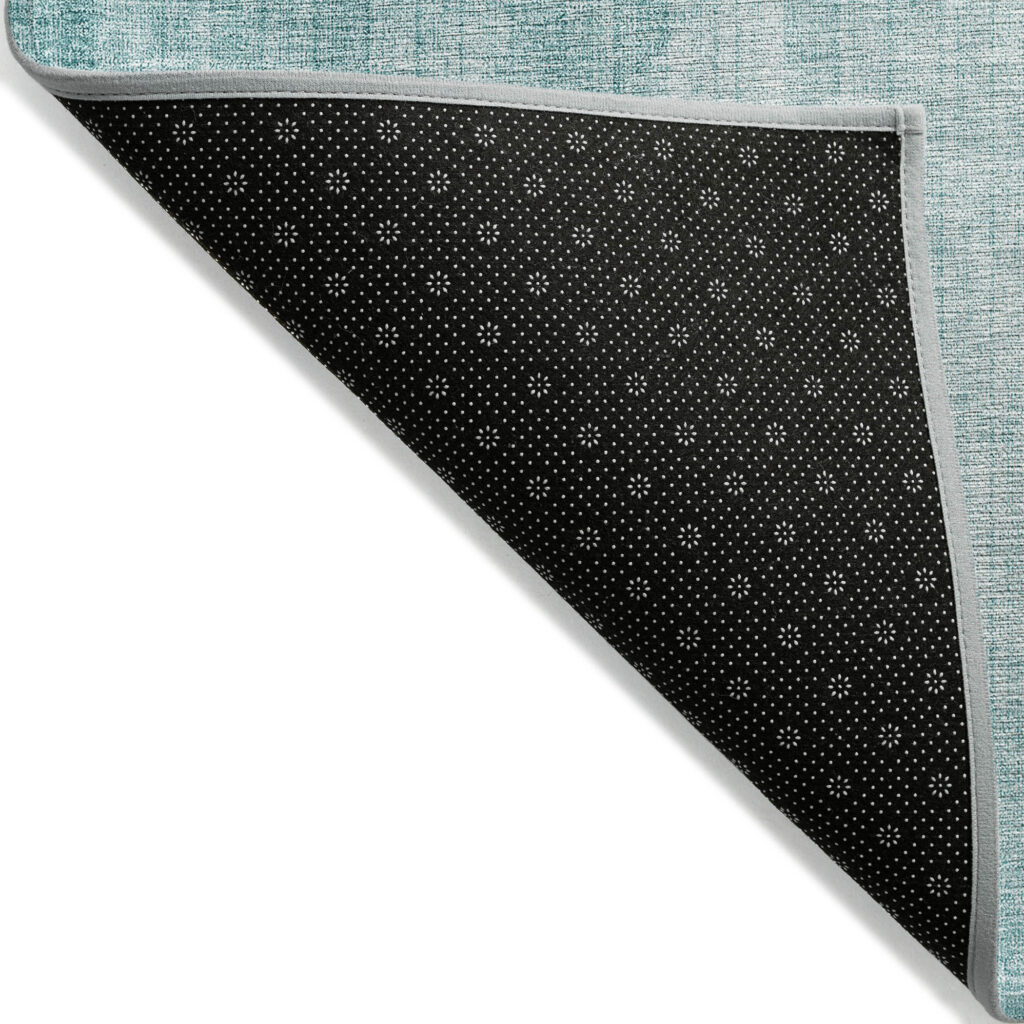 3' X 5' Teal Blue And Aqua Geometric Washable Indoor Outdoor Area Rug