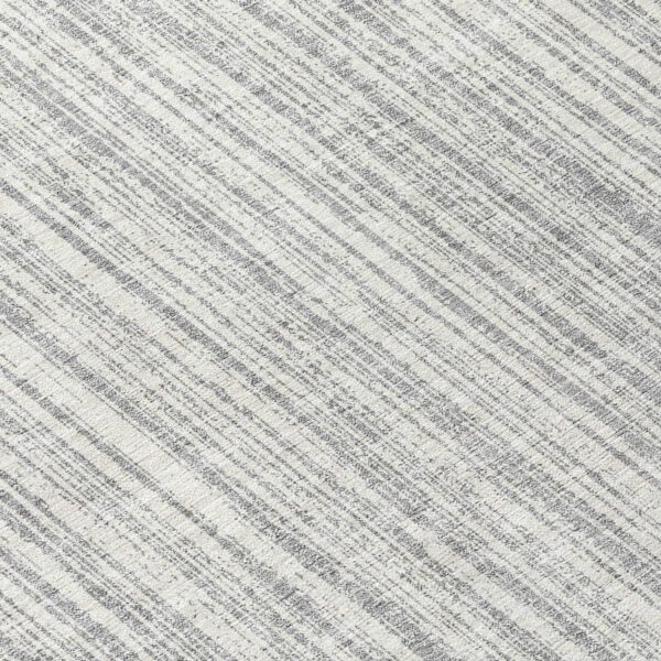8' Gray And Silver Round Striped Washable Indoor Outdoor Area Rug