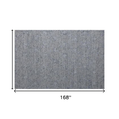 10' x 14' Blue and Ivory Wool Geometric Hand Woven Area Rug