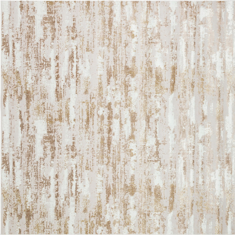 8' x 11' Beige Abstract Washable Non Skid Area Rug