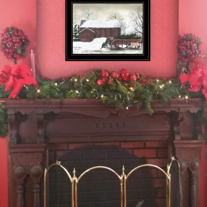 Christmas Wagon 2 Black Framed Print Wall Art